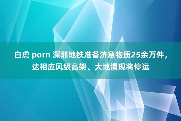 白虎 porn 深圳地铁准备济急物质25余万件，达相应风级高架、大地涌现将停运