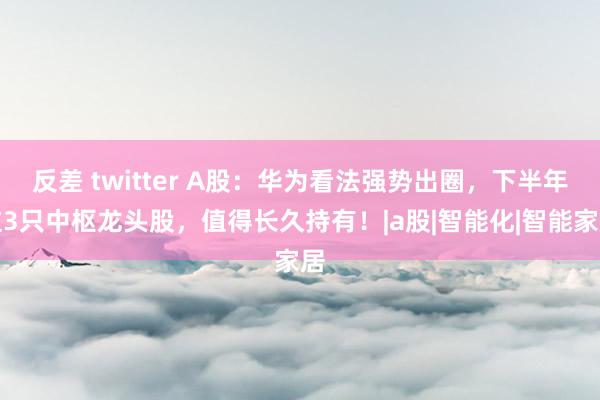 反差 twitter A股：华为看法强势出圈，下半年这3只中枢龙头股，值得长久持有！|a股|智能化|智能家居