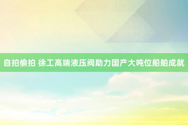 自拍偷拍 徐工高端液压阀助力国产大吨位船舶成就