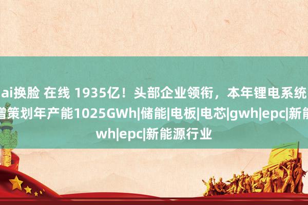 ai换脸 在线 1935亿！头部企业领衔，本年锂电系统集成新增策划年产能1025GWh|储能|电板|电芯|gwh|epc|新能源行业